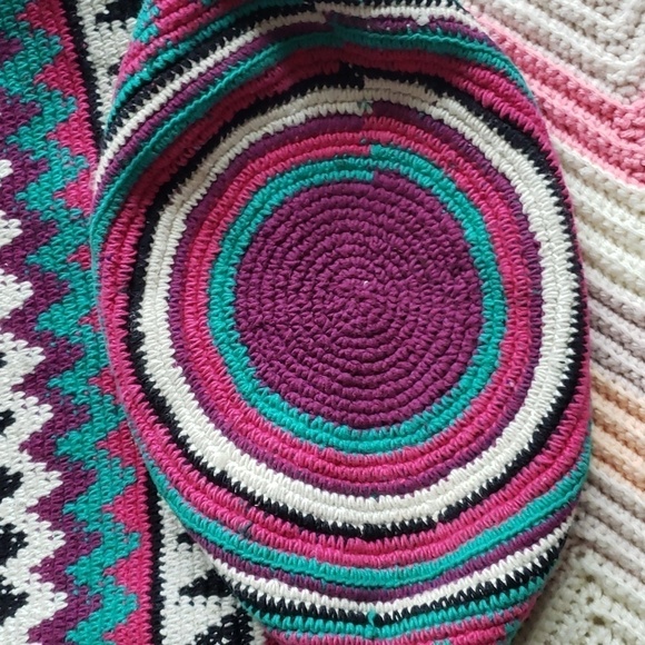 Mexican colombiam bohemian bucket bag purse handmade hobo - Picture 3 of 8